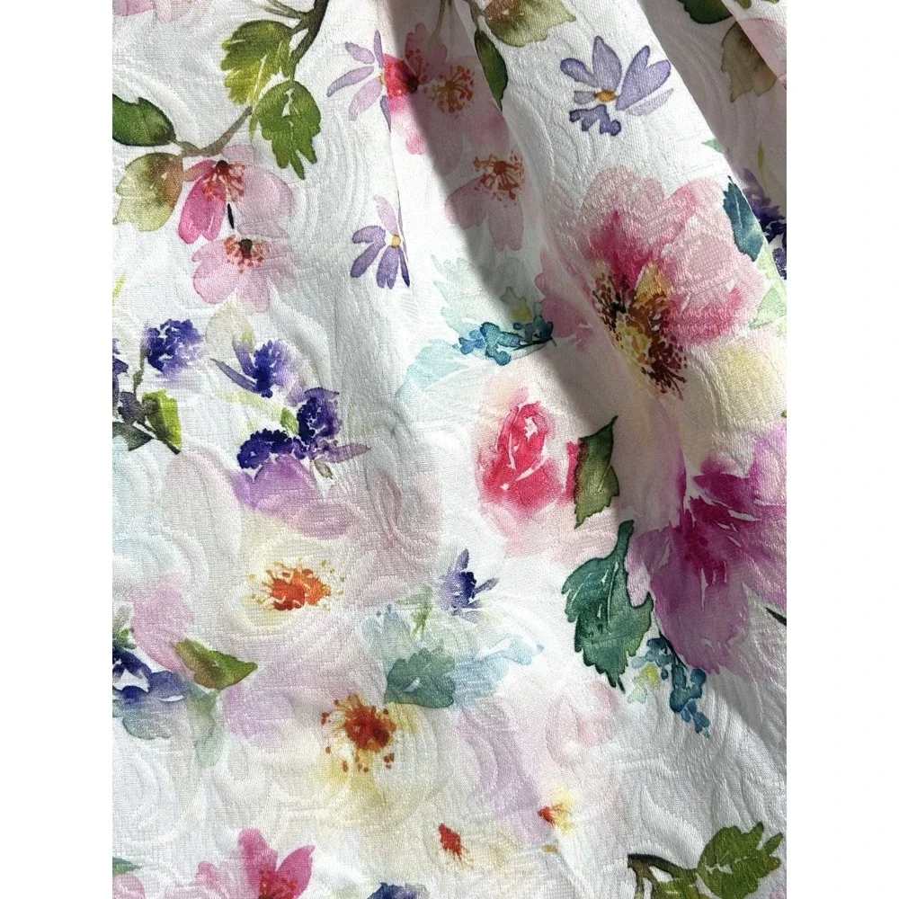 Bonnie Baby Girls Dress Floral Spring Summer 12 Months ‎ Bow Lined Textured Zip